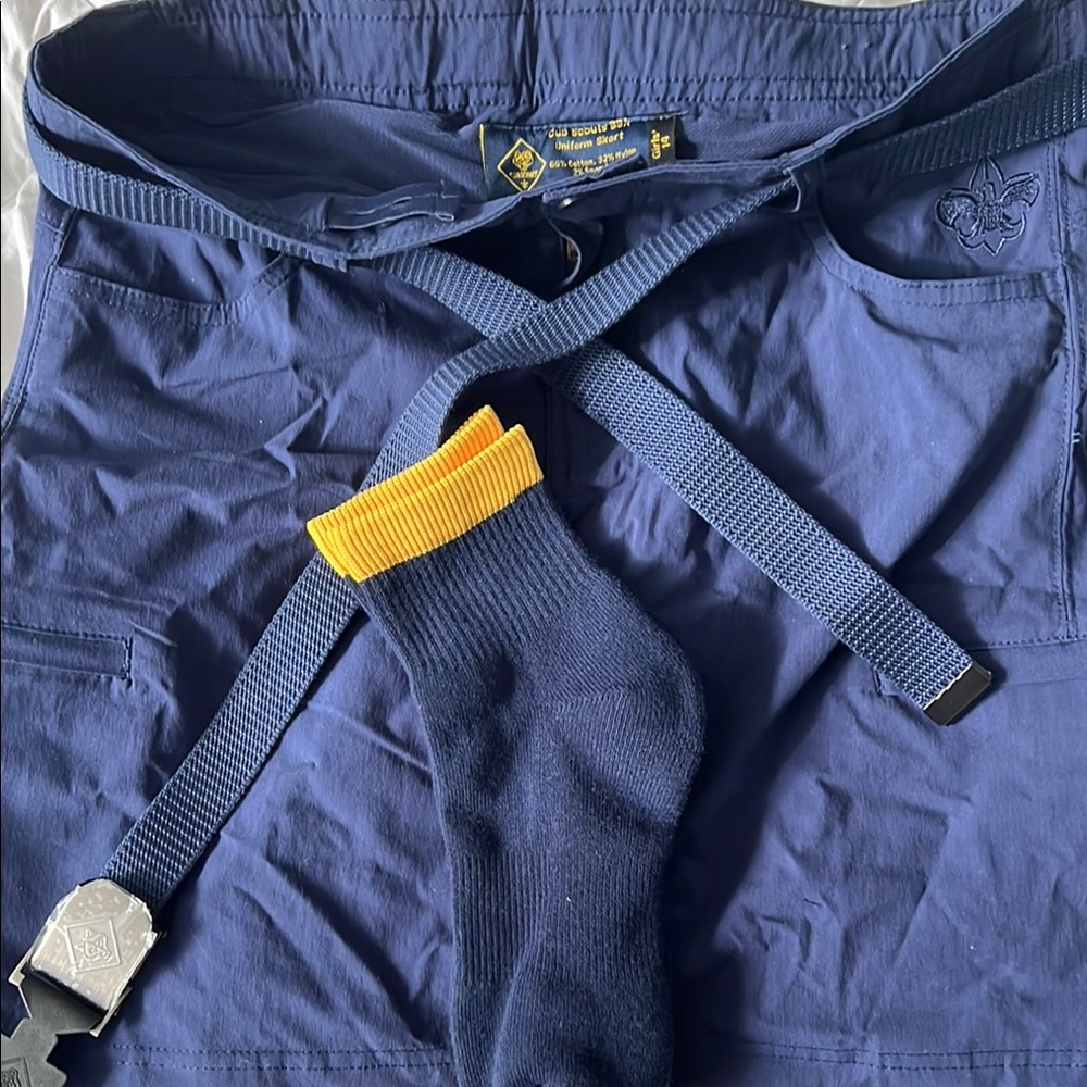 Blue Scout Uniform with Belt and Socks Girls Xl 12-14